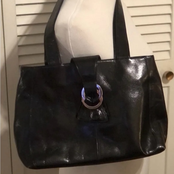 M. London women’s large bag, Black genuine leather, New condition, Preowned - Picture 1 of 5